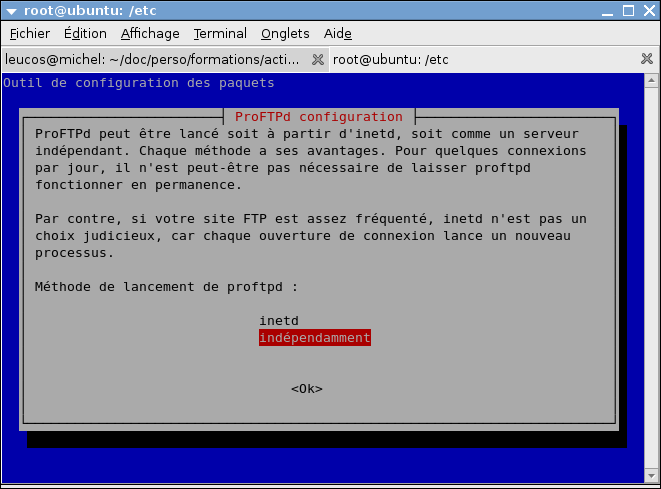Choix d'installation